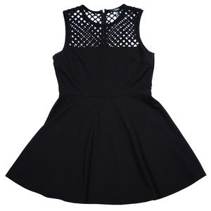 Women’s Little Black Dress with fishnet top